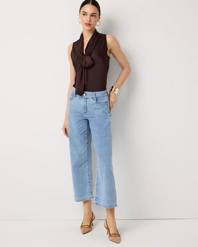 Petite Featherweight High-Rise Wide Leg Cropped Jean
