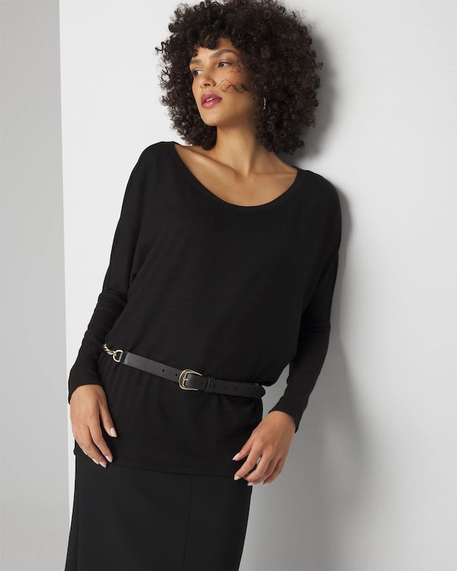 Long Sleeve Ribbed Tunic