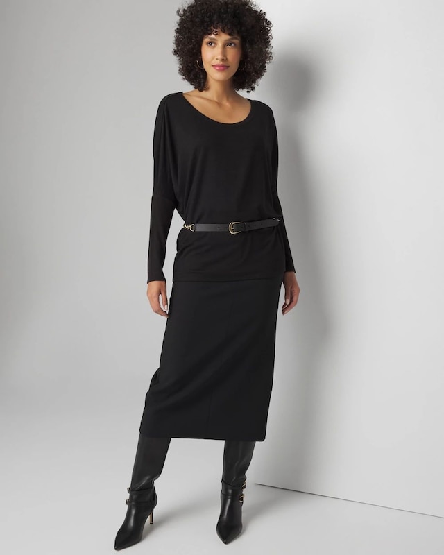 Petite Long Sleeve Scoopneck Tunic