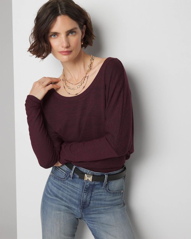 Petite Long Sleeve Scoopneck Tunic