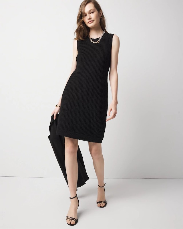 Petite Sequin Crochet Mini Dress