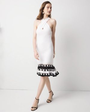 Petite Keyhole Halter Sweater Dress