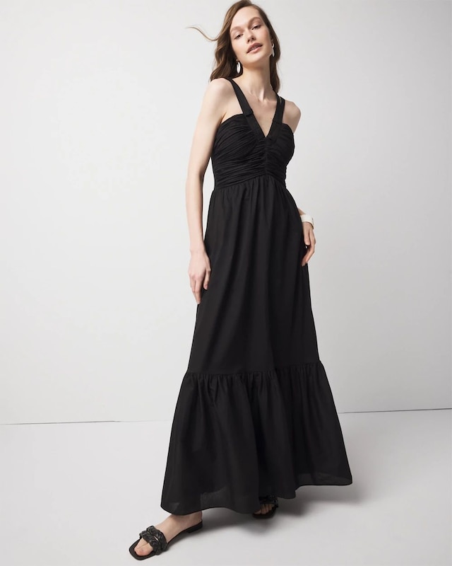 Petite Strappy Halter Maxi Dress