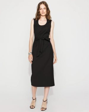 Petite Sleeveless Belted Sheath Dress