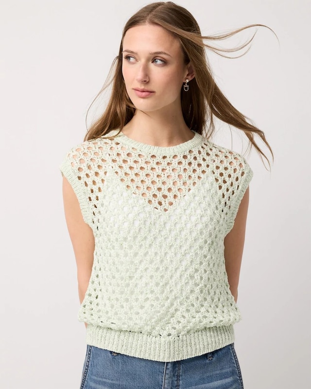 Open Stitch Knit Pullover