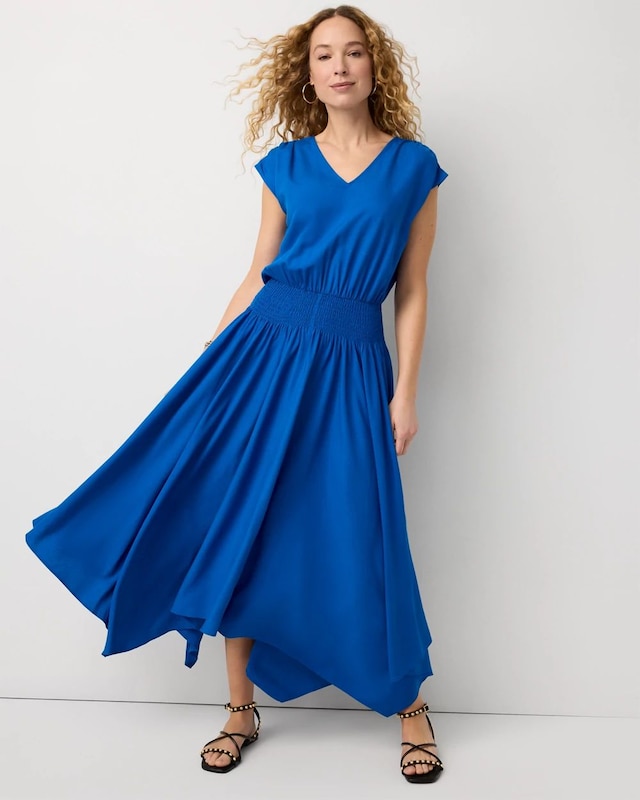 Smocked Waist Midi Dress