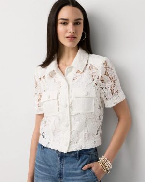 Petite Short Sleeve Lace Jacket