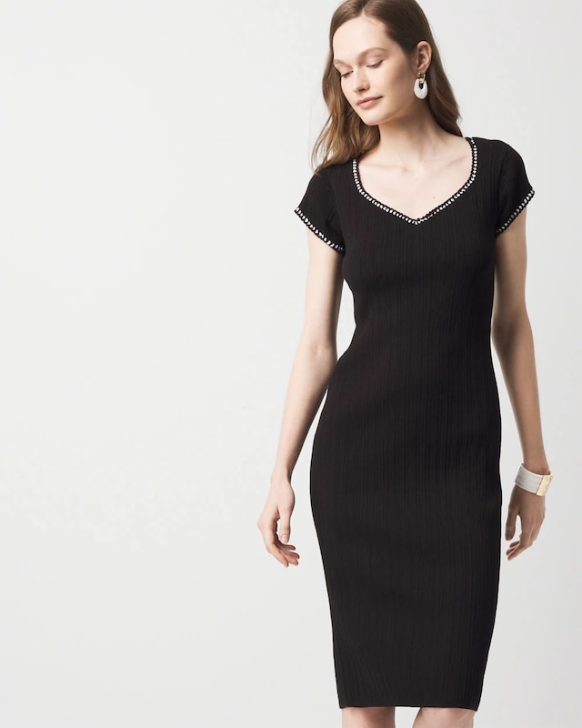 Braided Trim Sweater Dress