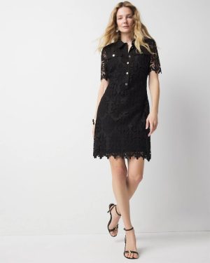 Petite Lace Shirt Dress