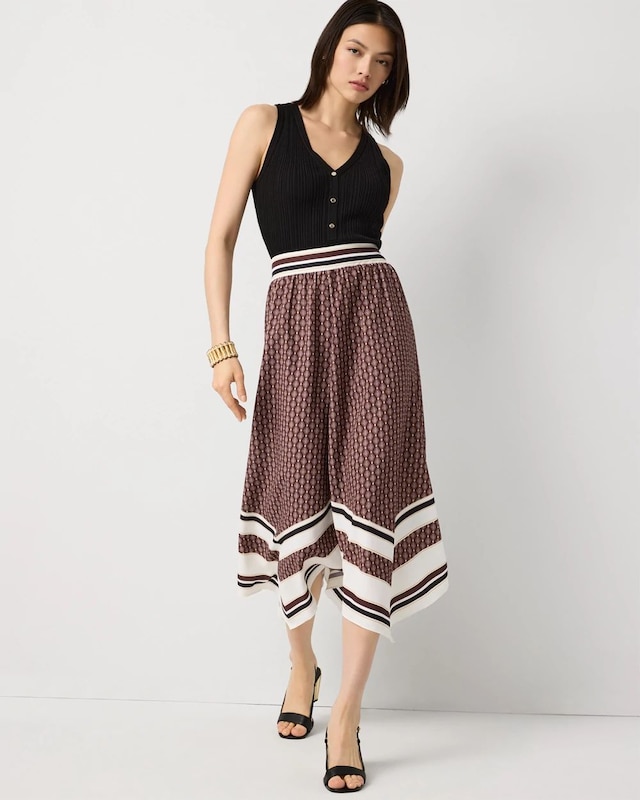 Petite Handkerchief Hem Midi Skirt