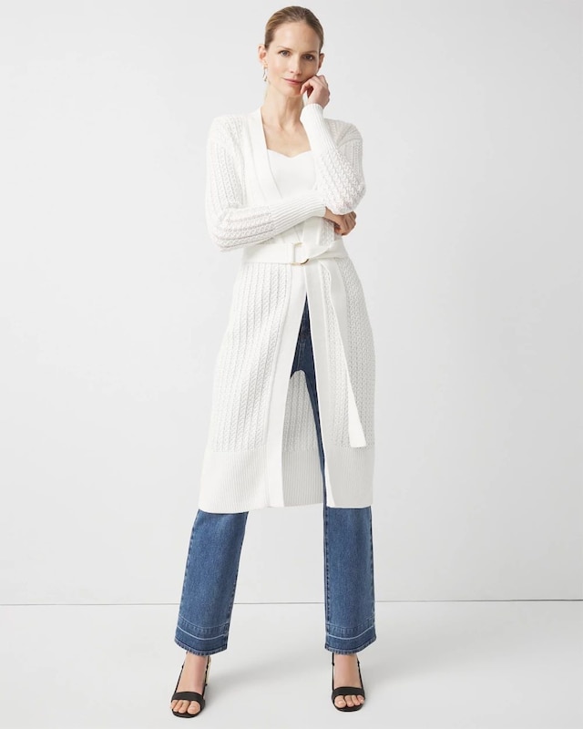 Petite Pointelle Belted Duster