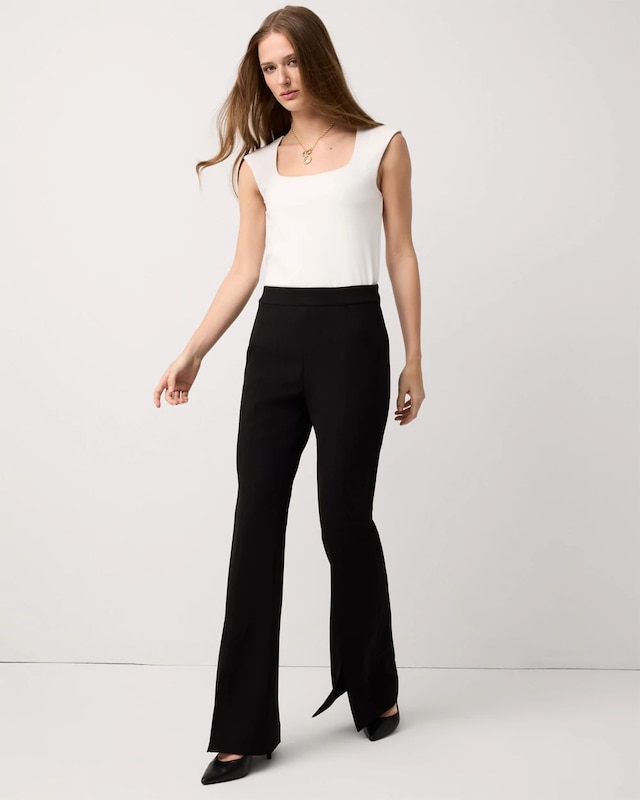 Crepe Stretch Flare Pants