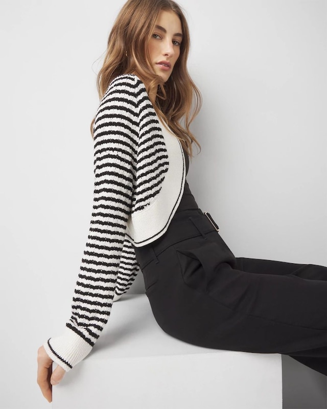 Petite Striped Cocoon Sweater