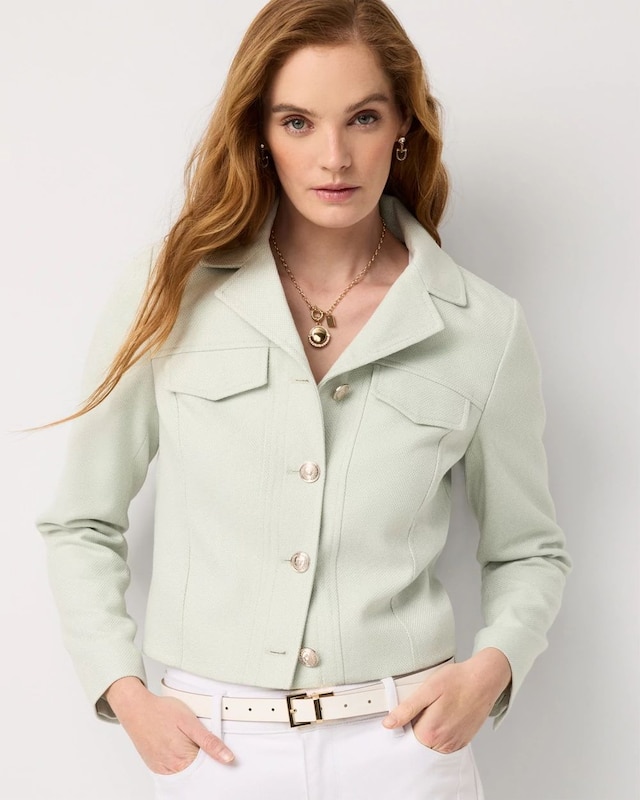 Petite Tweed Trucker Jacket