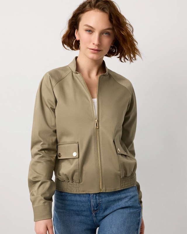 Petite Utility Bomber Jacket