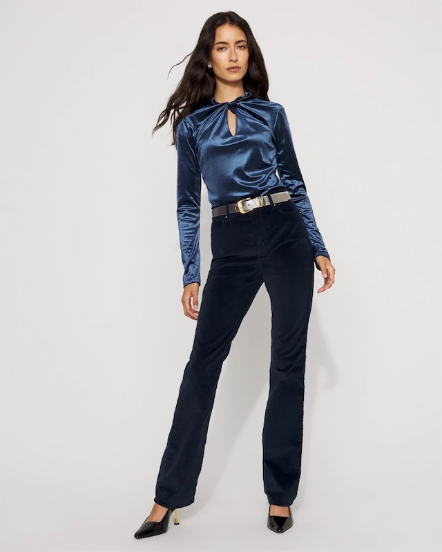 Petite Velveteen Micro Bootcut Jean