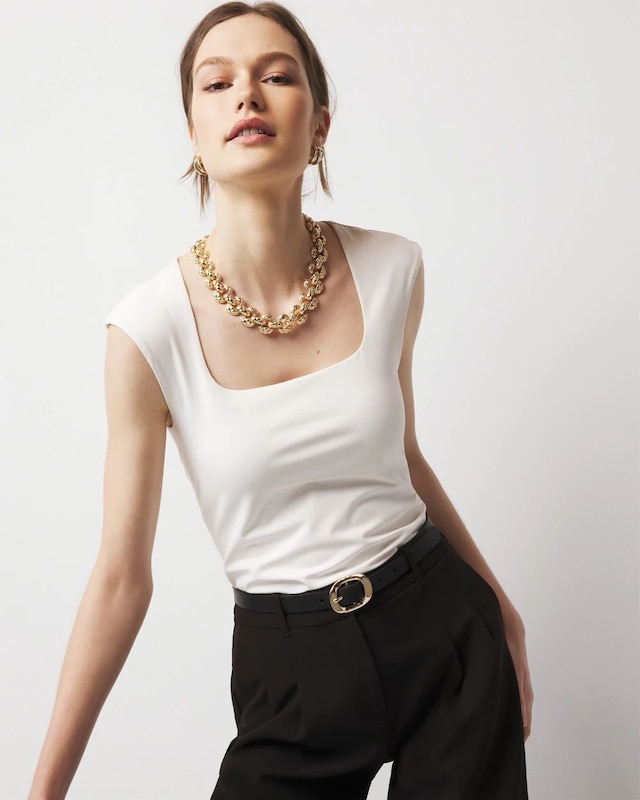 WHBM FORME™ All Ways Stretch Square Neck Top