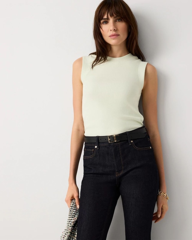 WHBM FORME™ Ribbed Stretch Ruched Side Tank