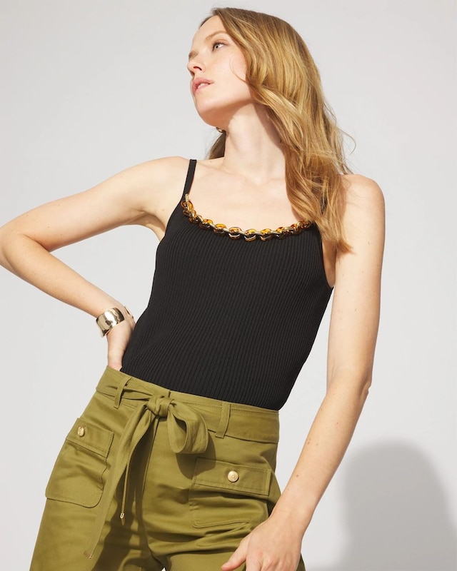 WHBM FORME? Sculpt Stretch Chain-Trim Tank