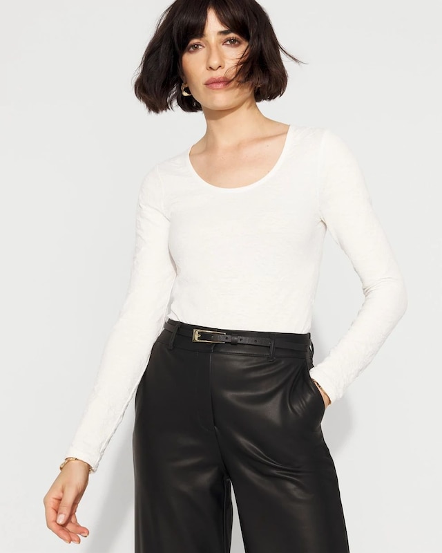 WHBM FORME? Seamless Jacquard Scoop Neck Tee