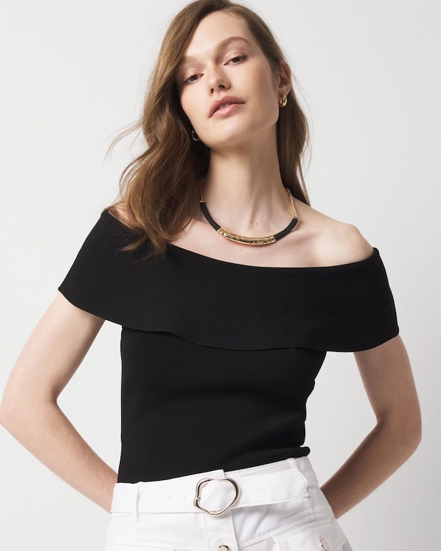 WHBM FORME? Sculpt Stretch Off-the-Shoulder Sweater