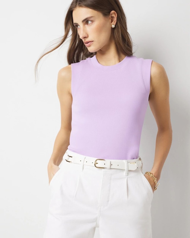 WHBM FORME? Ribbed Stretch Ruched Side Tank