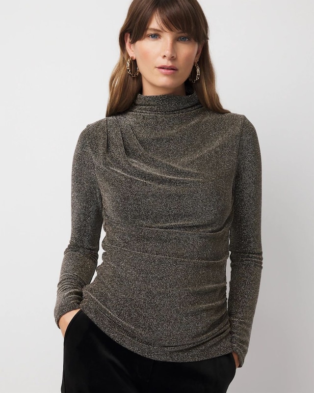 WHBM FORME? Stretch Metallic Long-Sleeve Tee