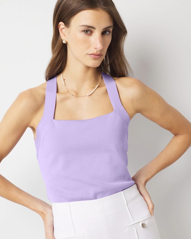 WHBM FORME? Sculpt Stretch Sweater Halter Top