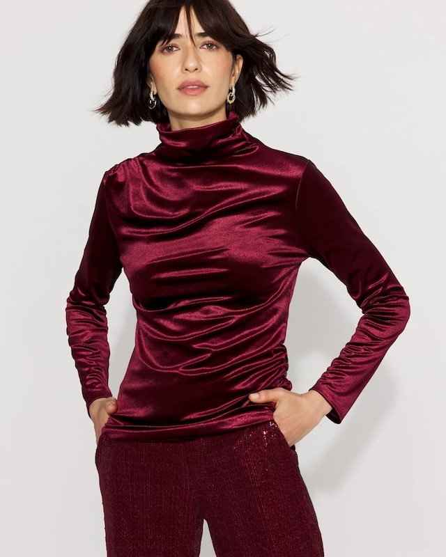 WHBM FORME? Long Sleeve Velvet Top